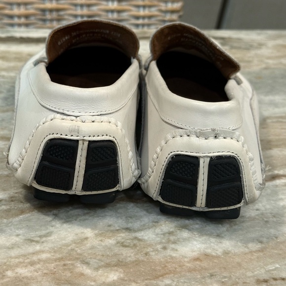 Men’s CLARKS White leather buckle loafers- Size 12 - Picture 4 of 8